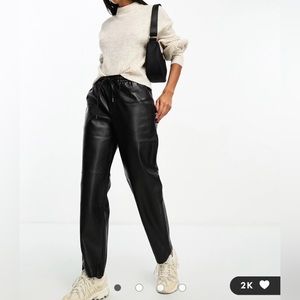 Mango Faux Leather Pants